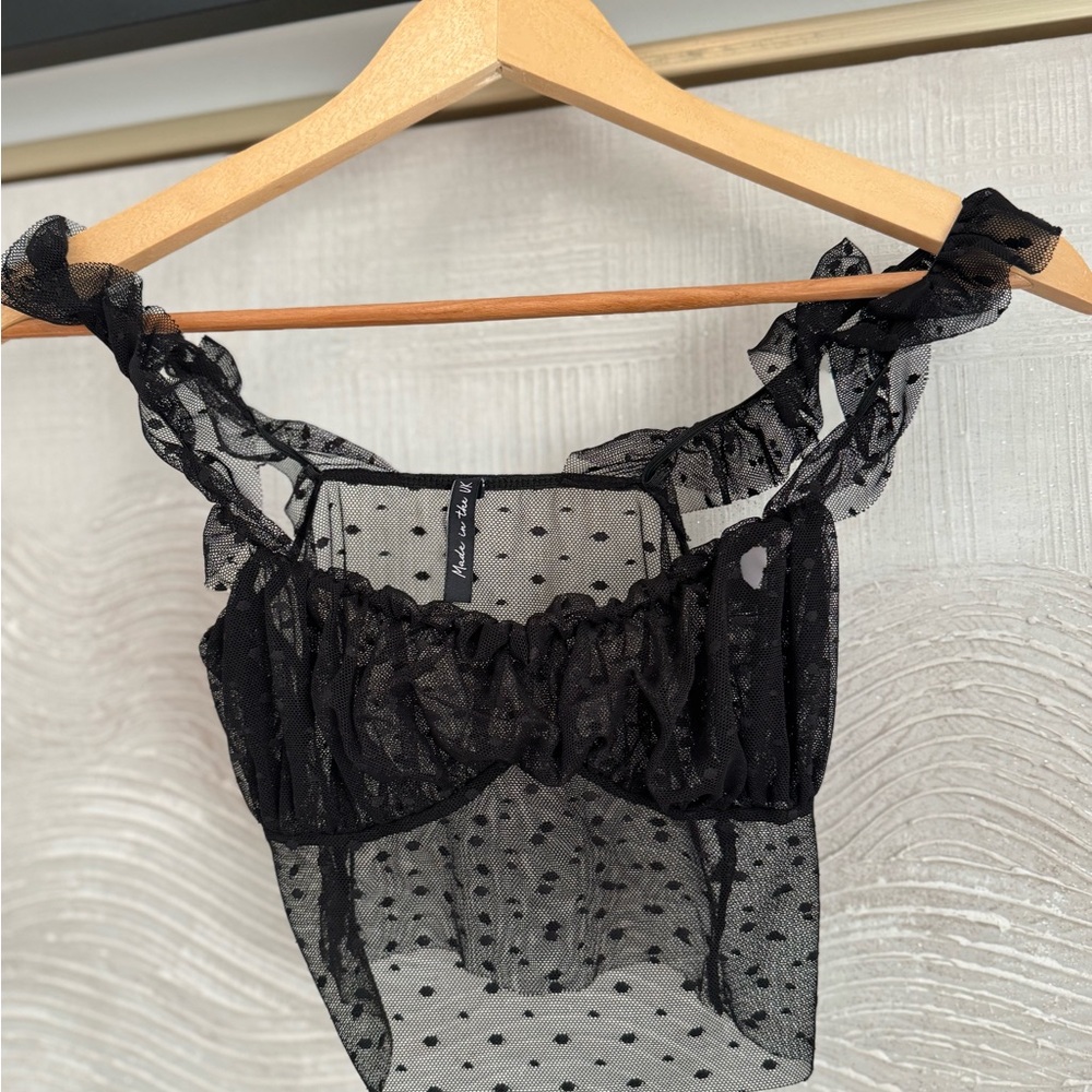 ASOS Black Polka Dot Lace Bandeau